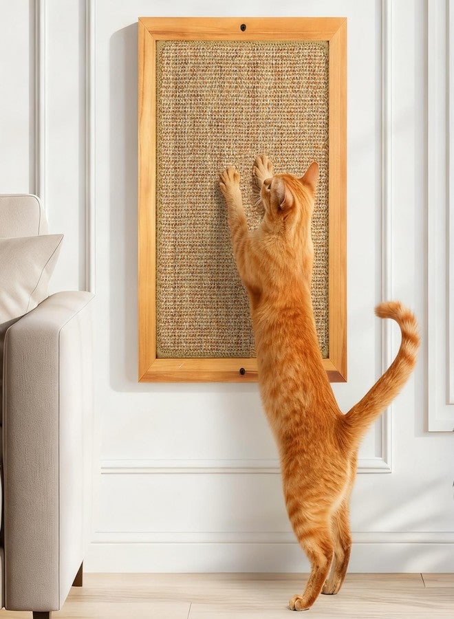OFIDELITY Large Sisal Cats Wall Scratcher, Floor or Wall Mounted Cat Scratching Mat, Durable cat Scratch Pads for Indoor Cats, Framed Sisal Scratch Pad Mat, Wall Cat Scratching Post for Furniture Protector - Image 1